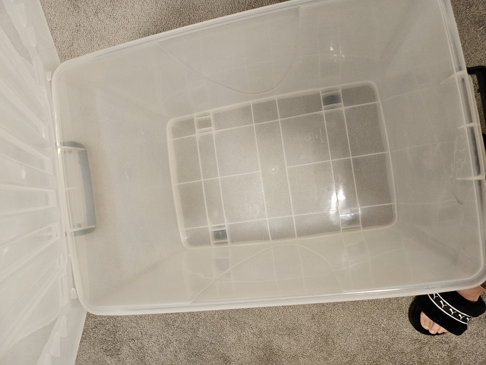 Clear Plastic Storage Container with Black Handles - photo 3