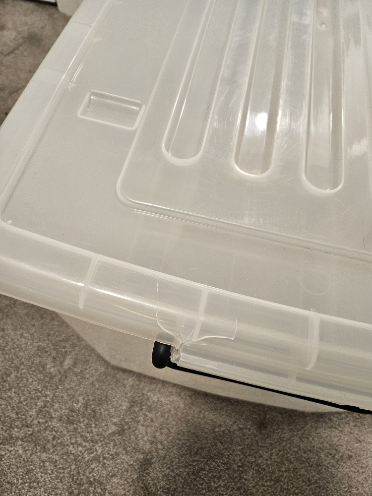 Clear Plastic Storage Container with Black Handles - photo 5