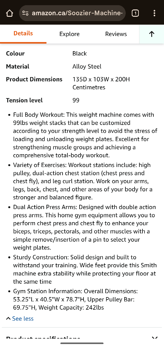 Soozier Home Gym Equipment - Multifunction Workout Machine - photo 3