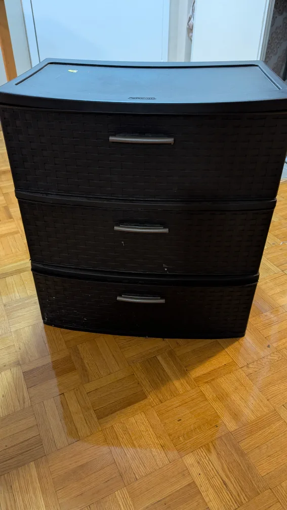 Sterilite 3-Drawer Wide Weave Tower - Black thumbnail