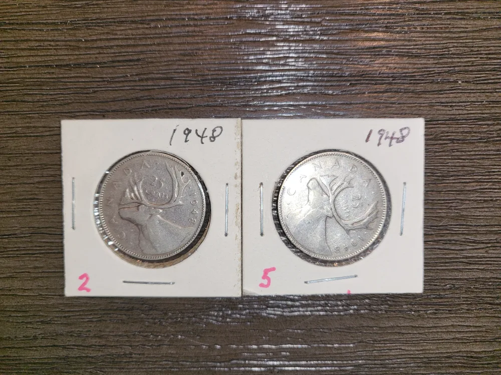 2 @1948 Canadian Silver Quarters image indicator(2)