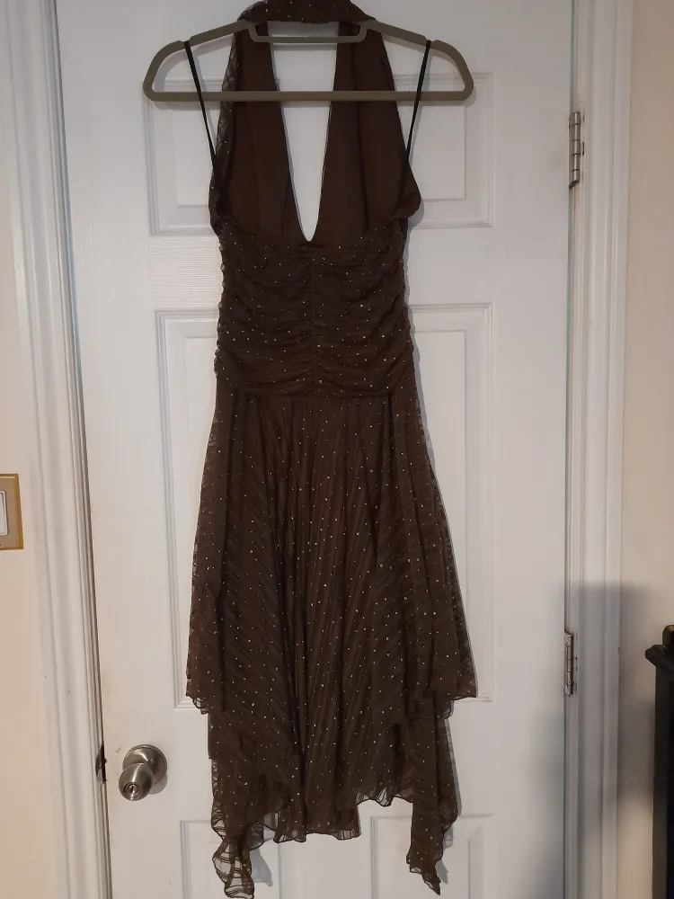 Brown Halter Party Dress image indicator(5)