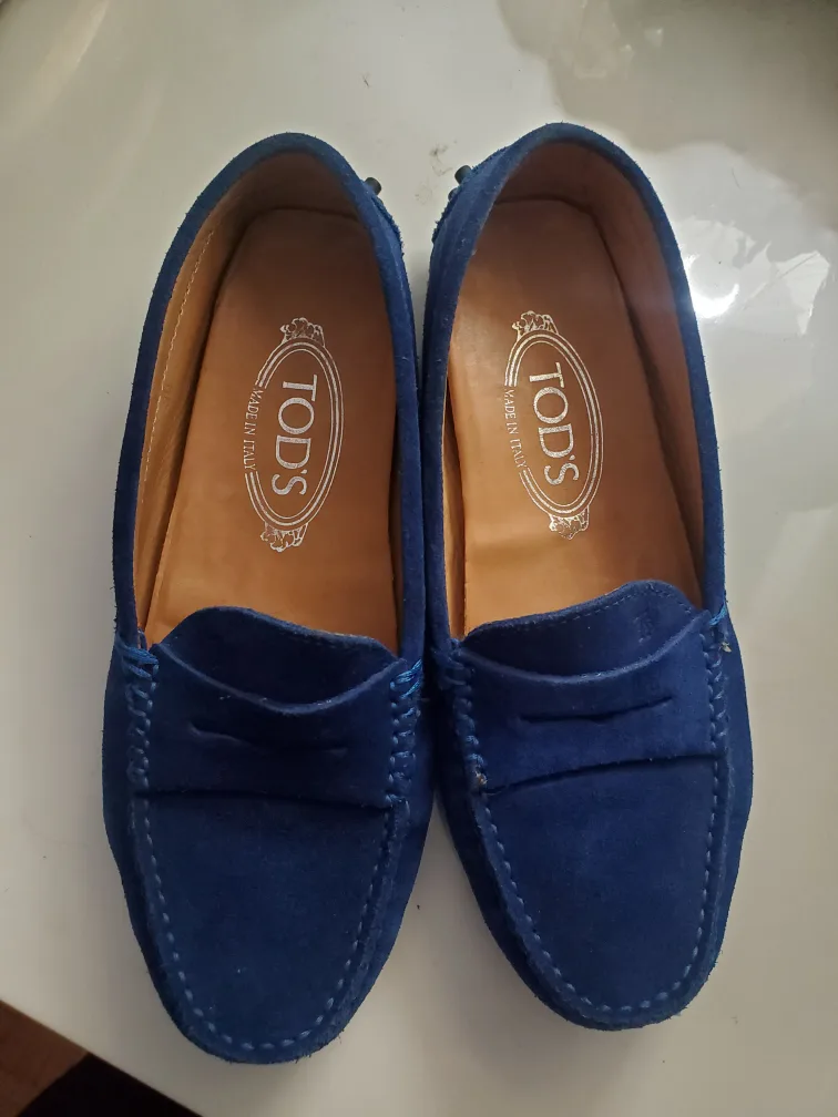 Tod's Blue Suede Loafers - thumbnail