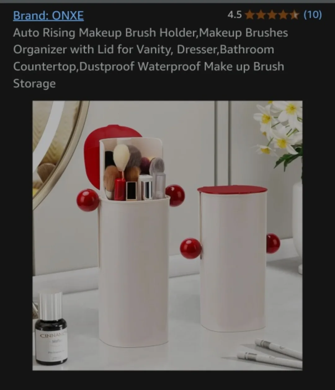 Makeup Brush Holder with Lid🥕 thumbnail