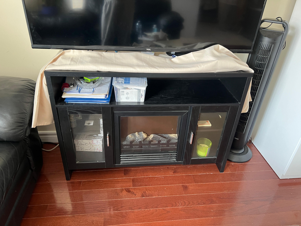 Black TV Stand with Electric Fireplace - photo 4
