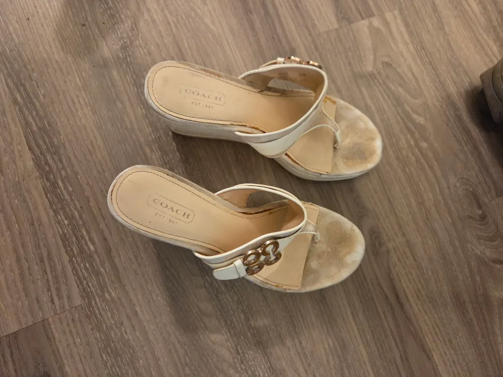 Coach White Wedge Sandals image indicator(2)