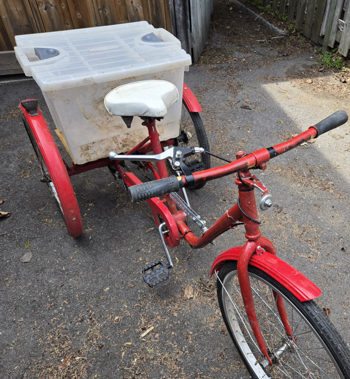 Red Tricycle with Cargo Basket - photo 3