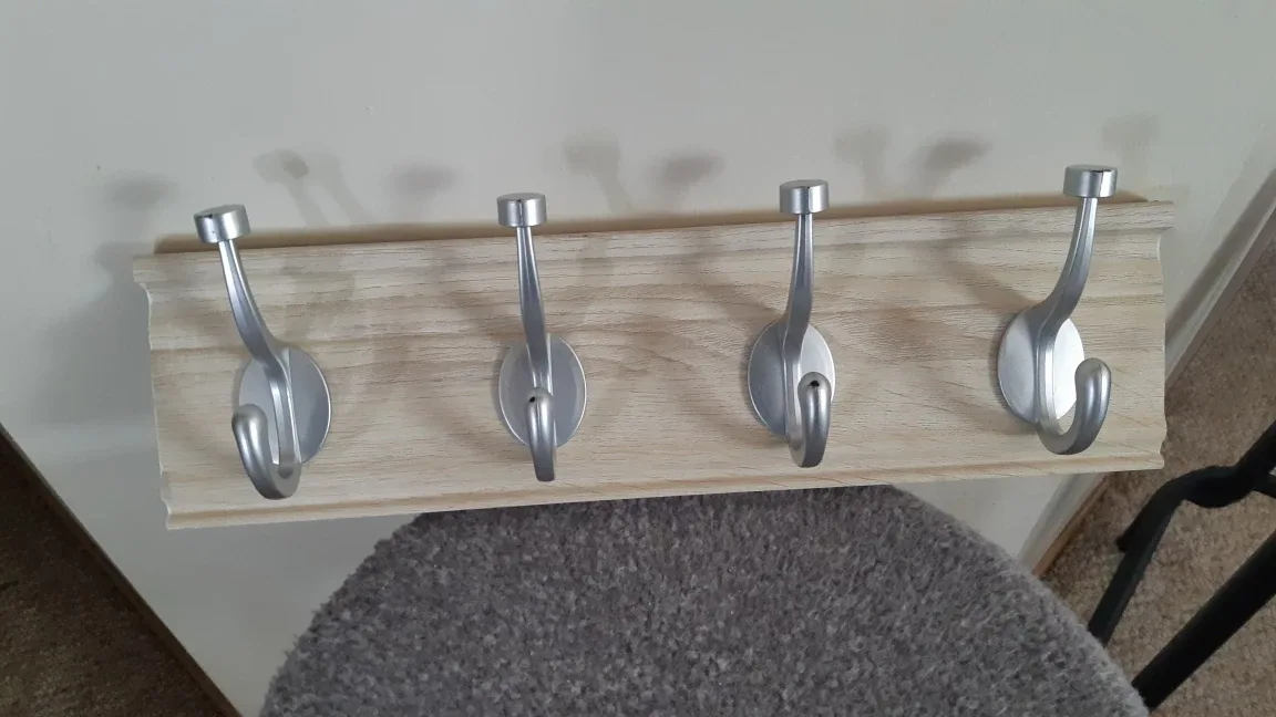 Wooden Coat Rack with Hooks thumbnail