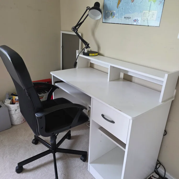 Set of White Desk and LED Lamp image indicator(2)