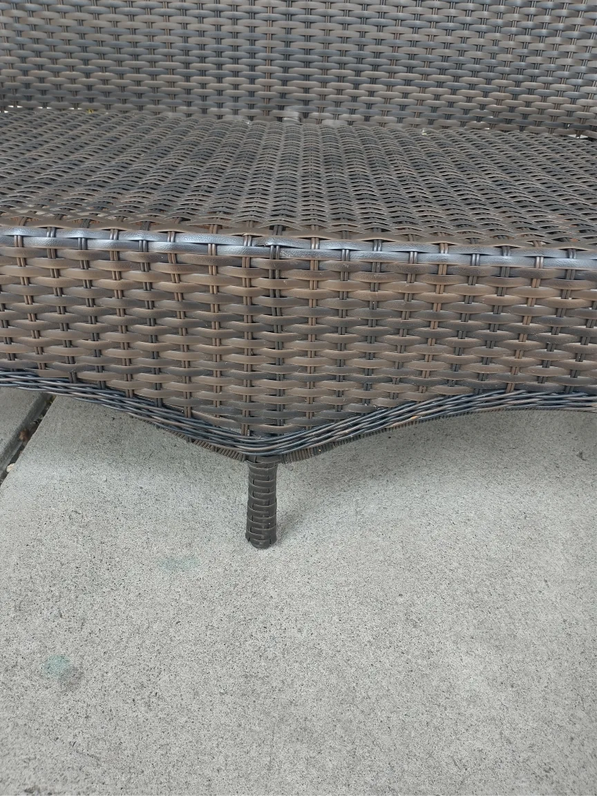 Wicker Outdoor Bench with Cushions image indicator(3)