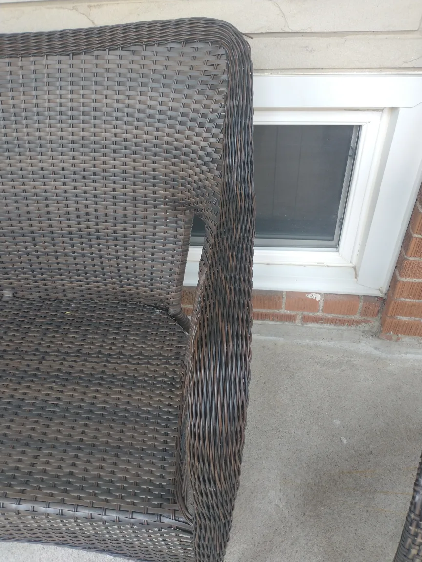 Wicker Outdoor Bench with Cushions image indicator(6)