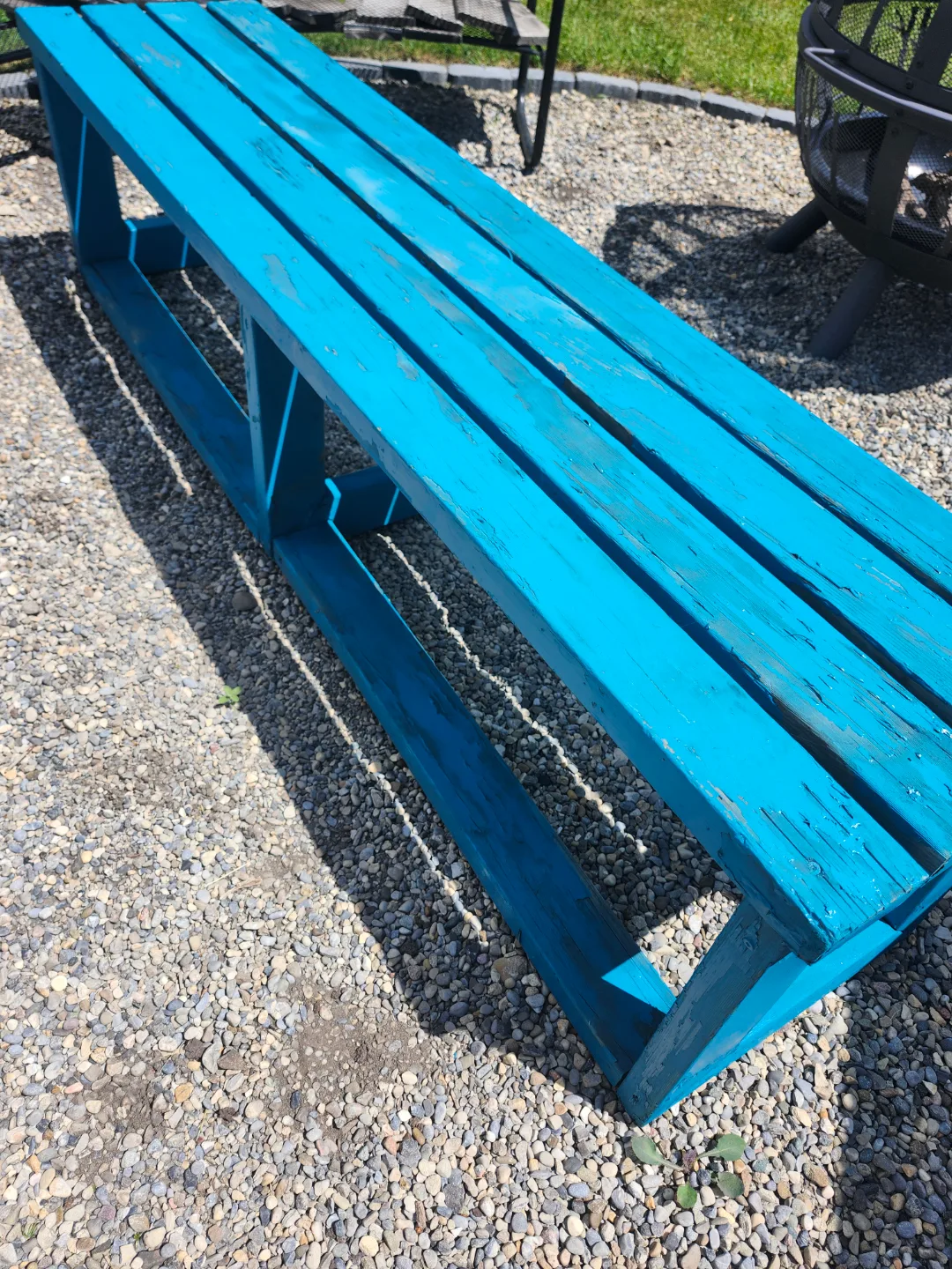 Bright blue outdoor bench image indicator(2)