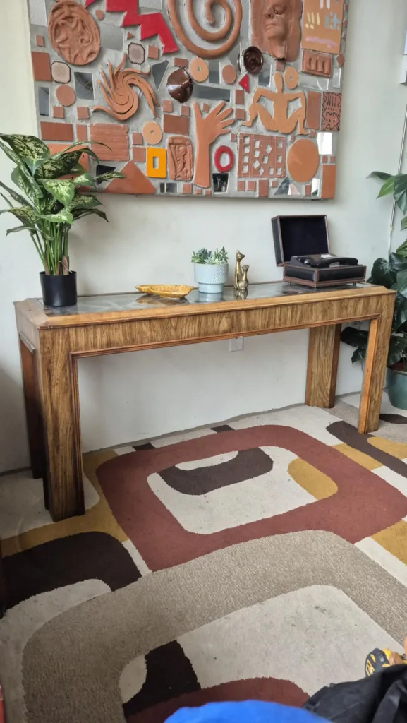 Vintage Solid Wood Rectangular Console Table thumbnail