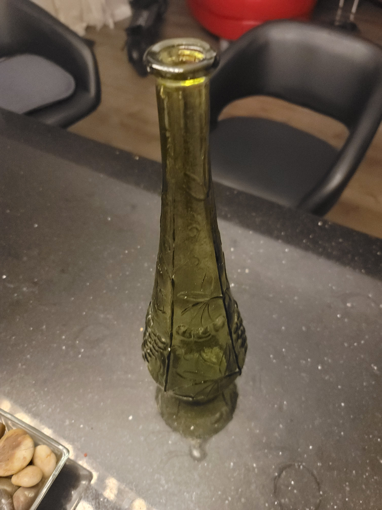 Vintage Style Green Glass Bottle