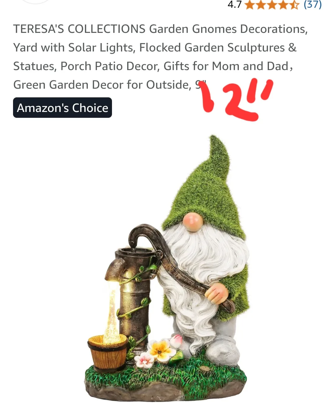 garden statue with solar light thumbnail