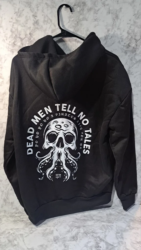 🔥 Bold "Dead Men Tell No Tales" Pirate Hoodie – Unique Graphic 🔥 thumbnail