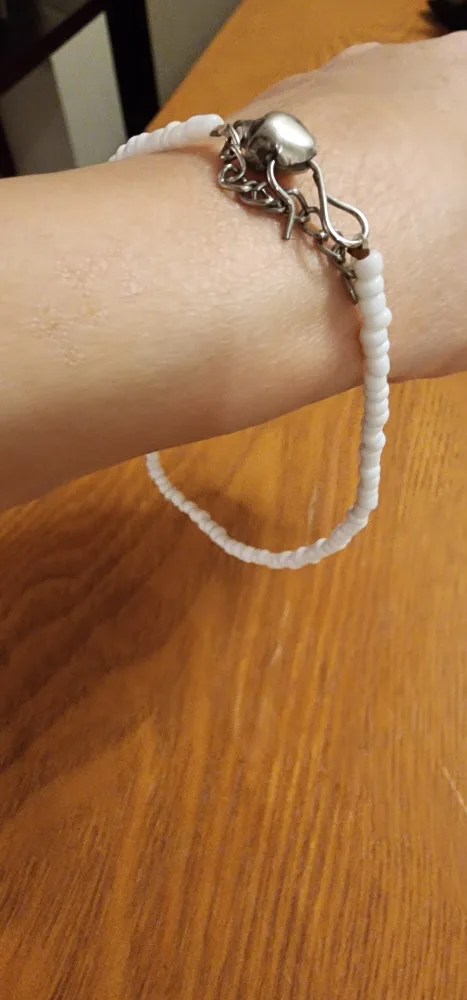 White Beaded Anklet #Freecycle thumbnail