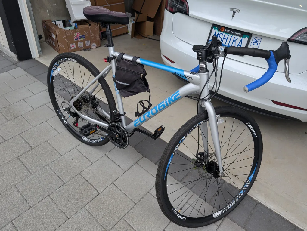 Eurobike Road Bike - Silver and Blue image indicator(5)