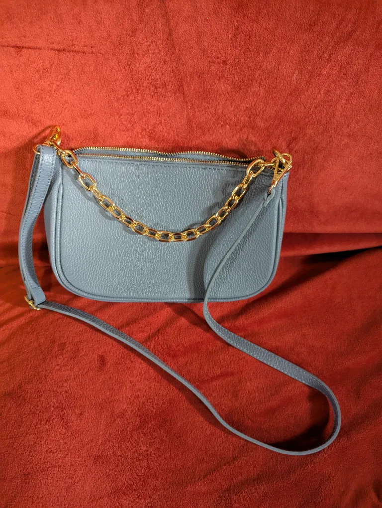 Blue Leather Shoulder Bag thumbnail