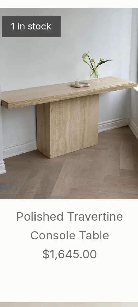 Travertine Stone Console Table image indicator(6)