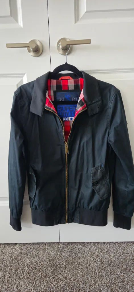 SuperDry Longhorn Harrington Black Full Zip Jacket thumbnail