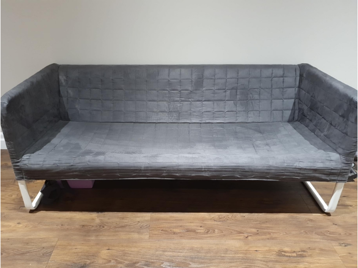 Grey Sofa with White Frame