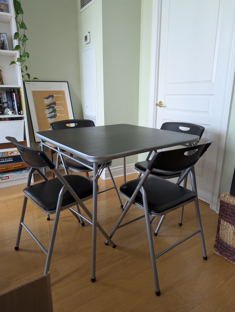 Cosco 5-Piece Folding Table and Chair Set - Black