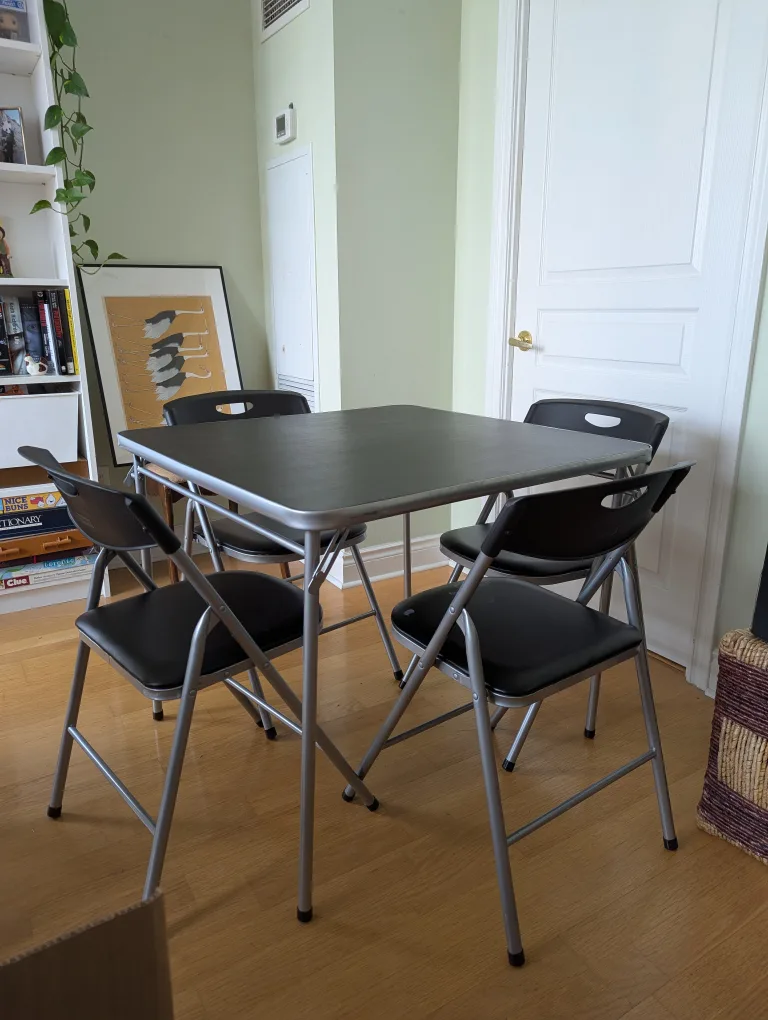 Cosco 5-Piece Folding Table and Chair Set - Black thumbnail
