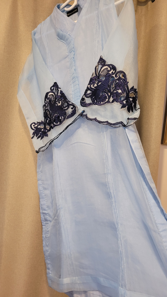 Woman Ativo Light Blue Embroidered Kurti Top - photo 2