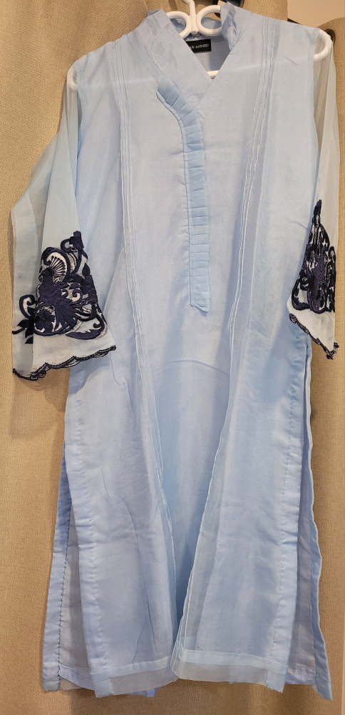 Woman Ativo Light Blue Embroidered Kurti Top - photo 3