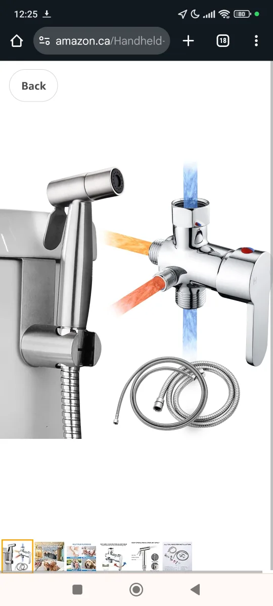 HOT & Cold Mix Warm Water Handheld Bidet Sprayer Shattaf thumbnail