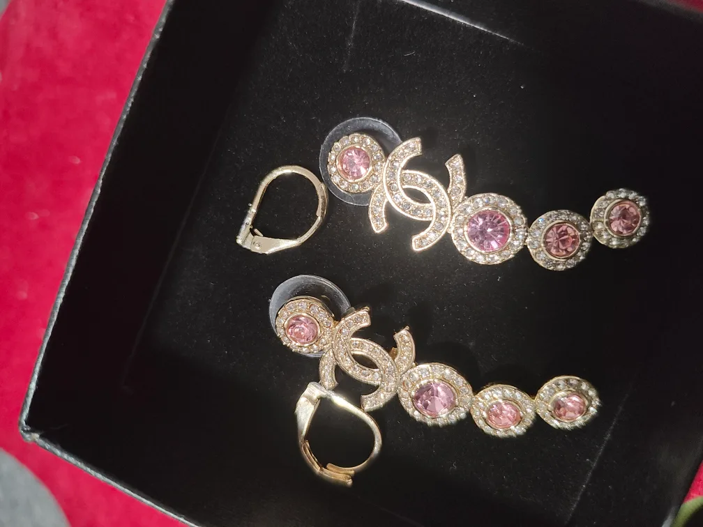 Chanel Earrings with Pink Stones image indicator(2)