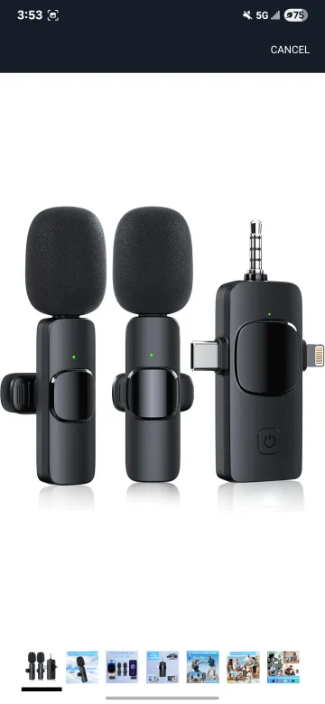 Wireless Lavalier Microphone for iPhone/iPad/Android thumbnail