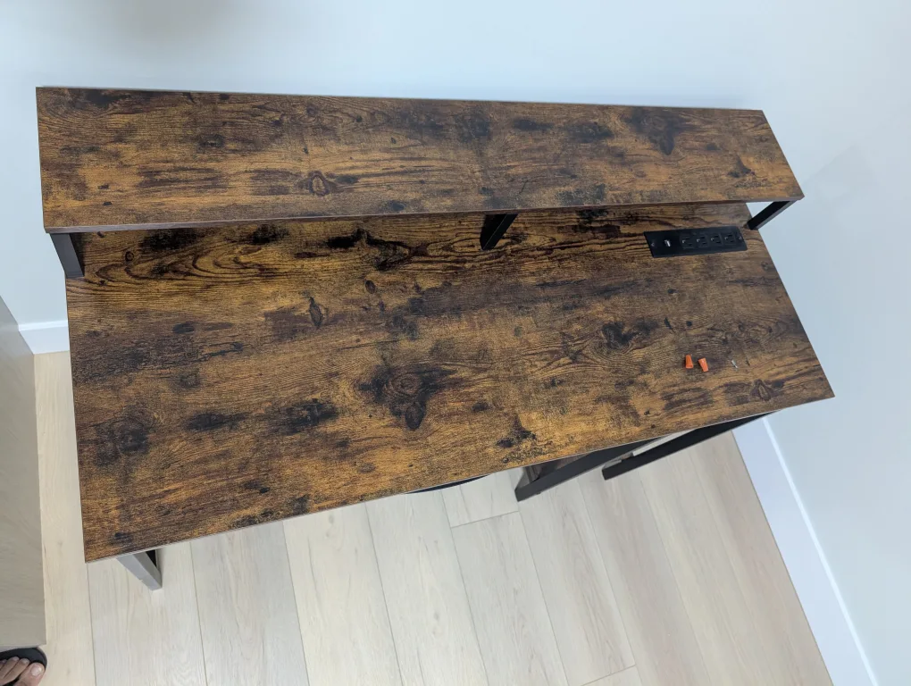 Rustic Brown Computer Desk with Shelf image indicator(5)