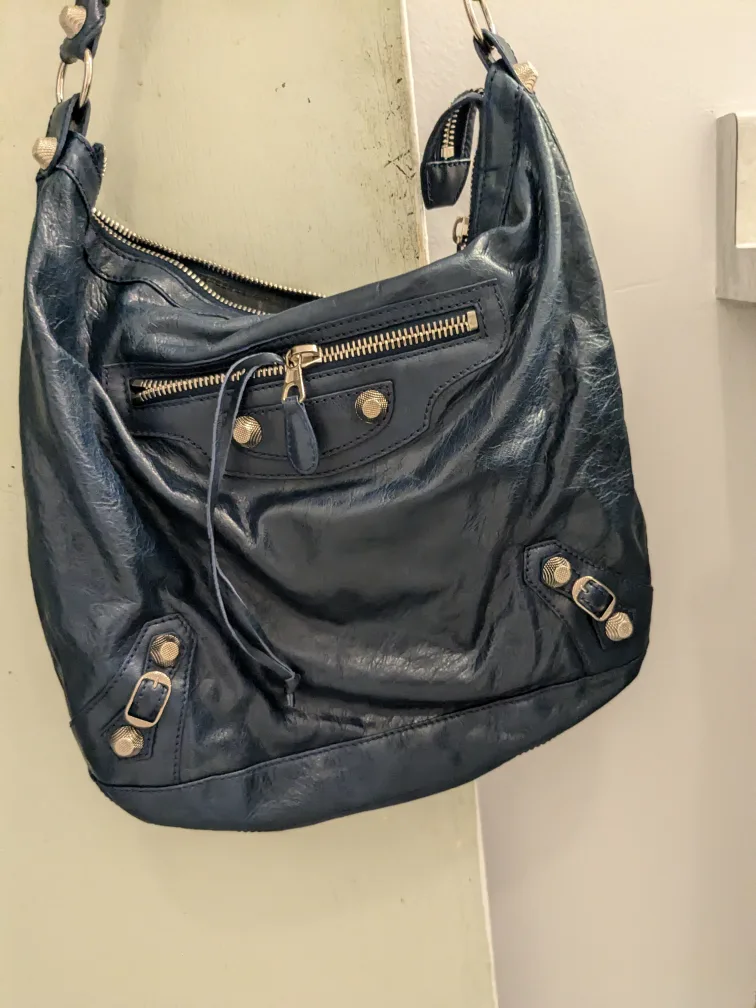 Balenciaga Authentic Blue Leather Handbag thumbnail