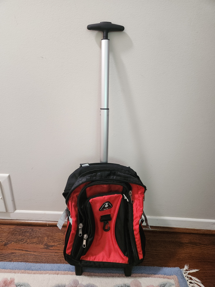 Red and Black Wheeled Backpack