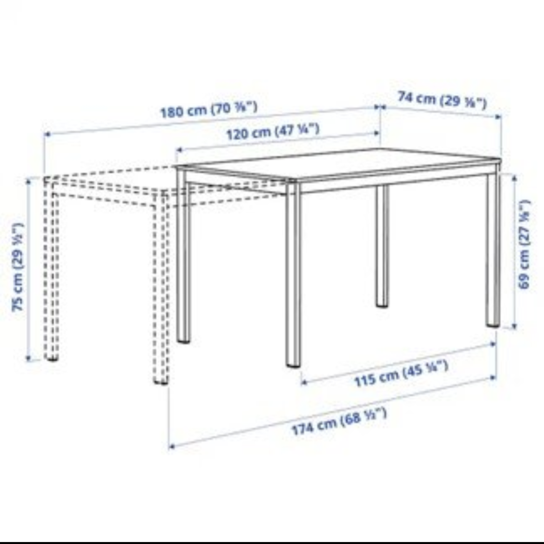 IKEA Extendable Dining Table - White - photo 3