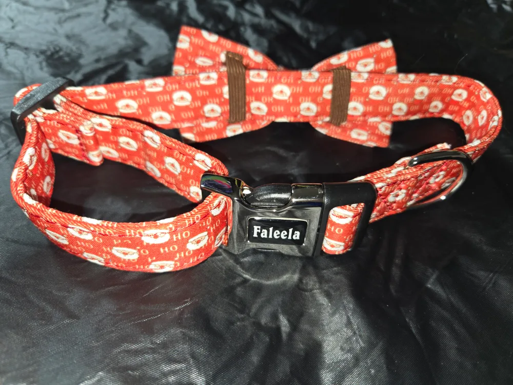 Christmas-themed Dog Collar & Bow Tie Set - Size L image indicator(7)