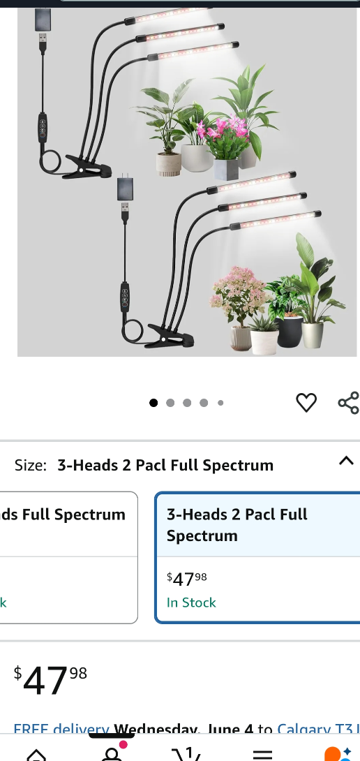 Plant Grow Lights - 3 Heads - photo 2