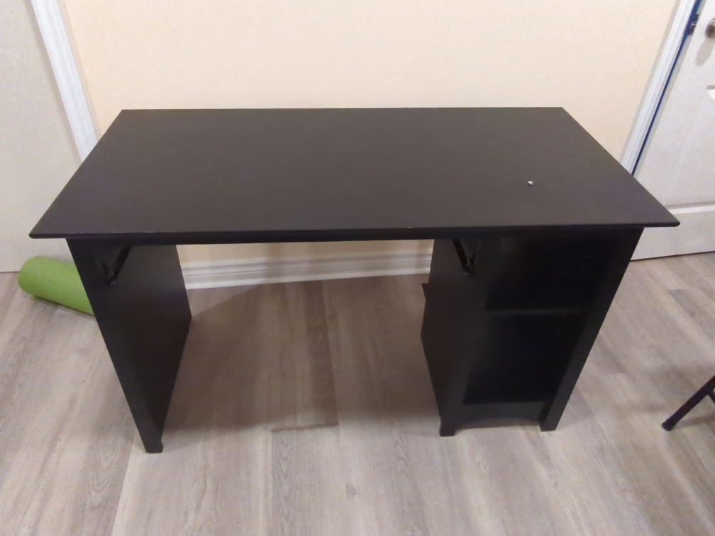 Black Desk with Shelves (Serious Inquiries Only)