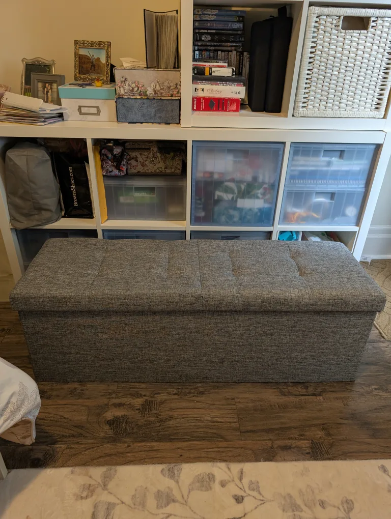 Grey Storage Ottoman Bench (Collapsible) image indicator(3)