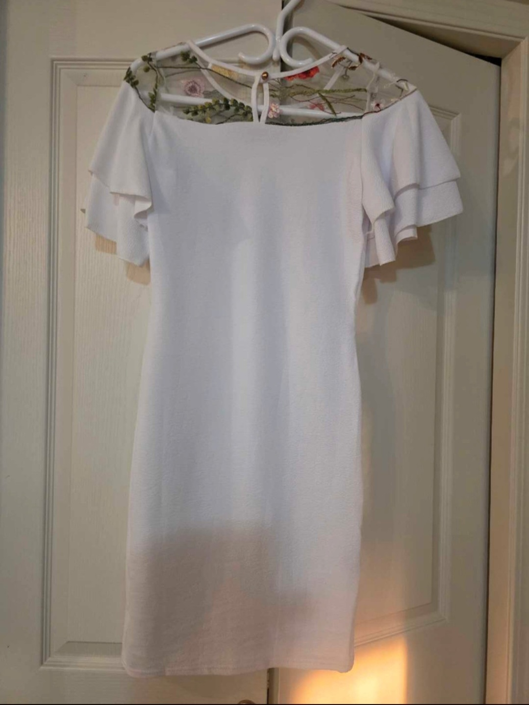 White Floral Detail Dress - photo 2