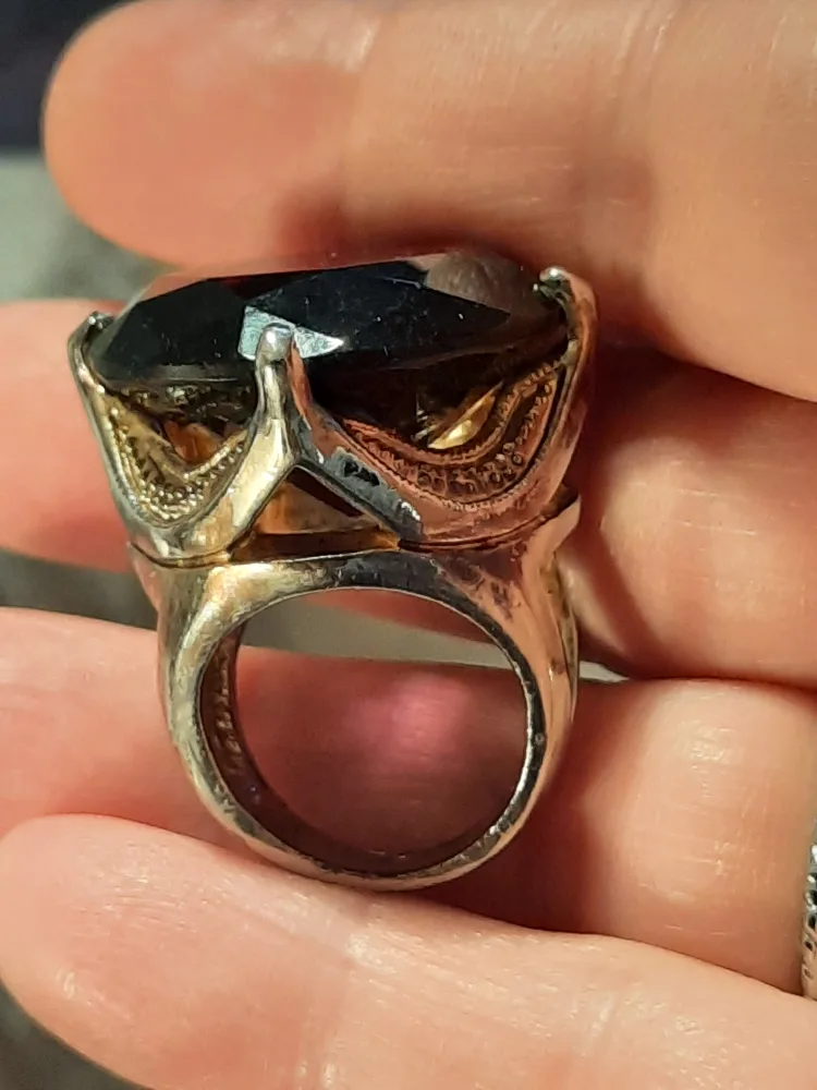 Vintagepurple stone huge Statement Ring image indicator(10)