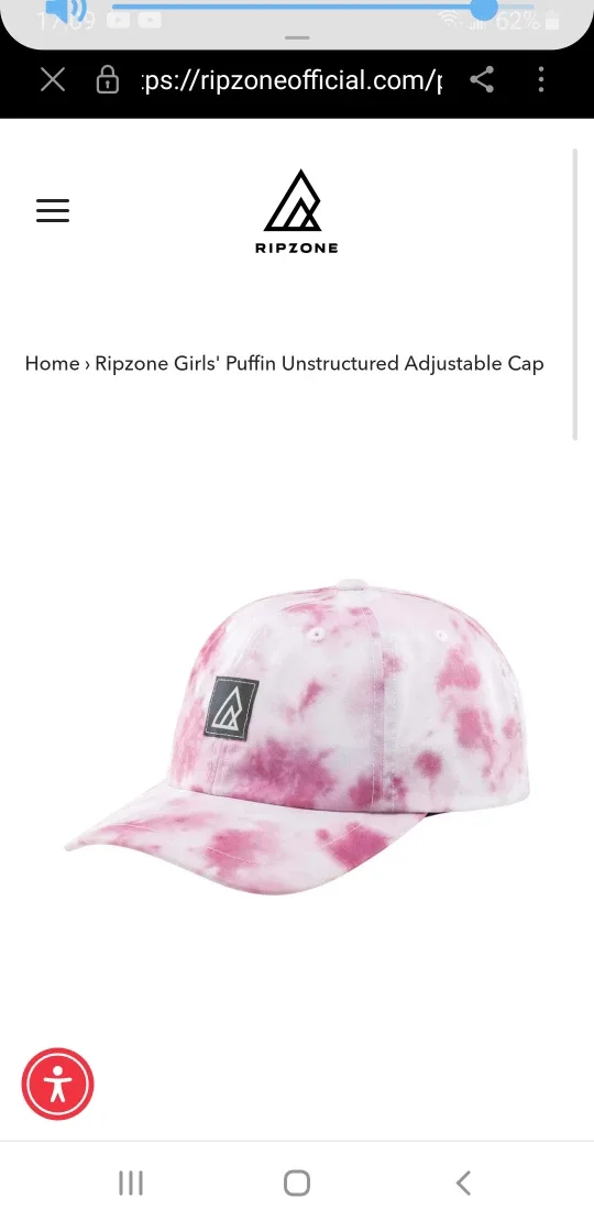 Ripzone Girls' Puffin Adjustable Cap - Tie Dye thumbnail