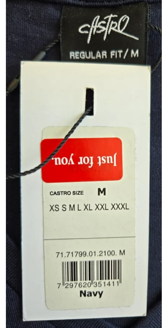 Castro Navy Blue V-Neck T-Shirt image indicator(3)