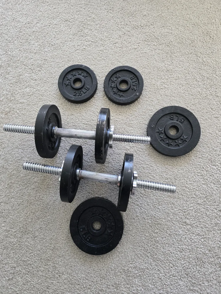 Adjustable Dumbbells 🥕💚 with Weight Plates image indicator(2)