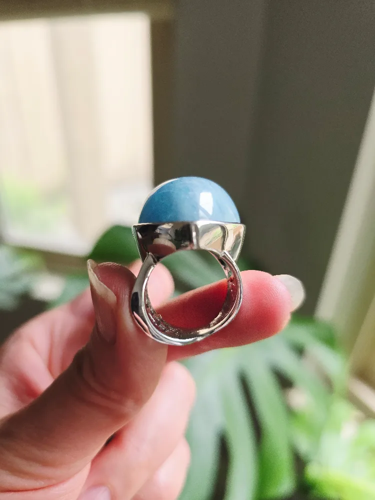 New Aquamarine natural 925 sterling silver ring image indicator(4)