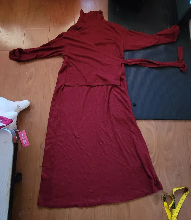 Burgundy Wrap Dress thumbnail