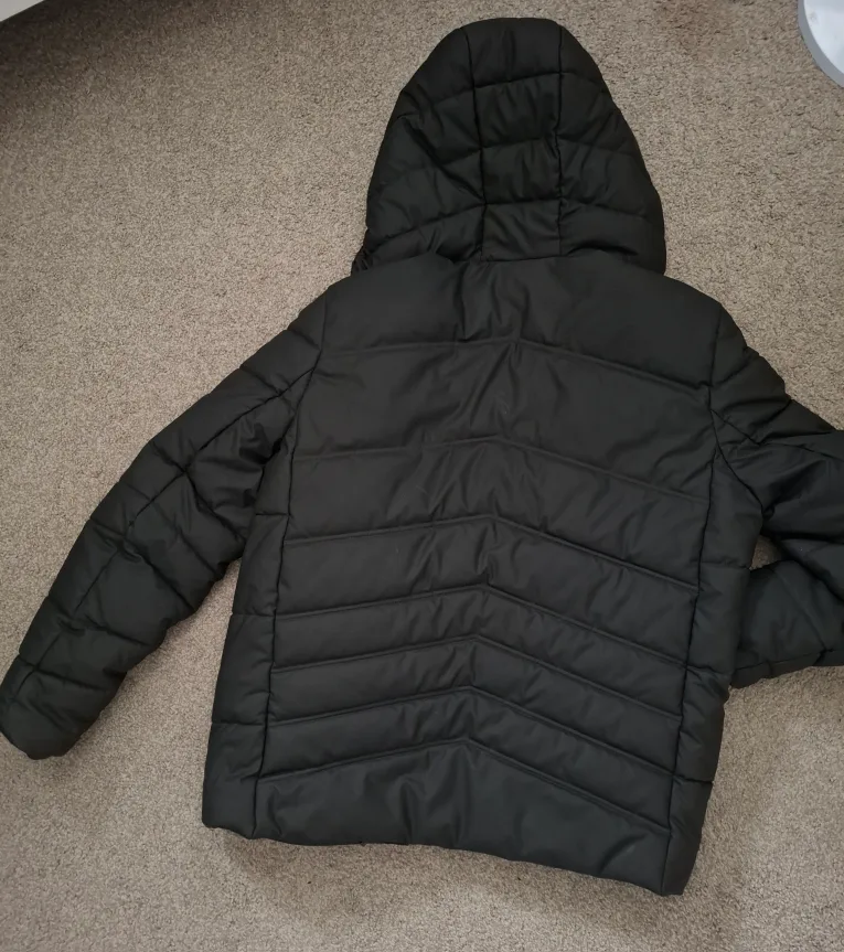 GUESS Black Puffer Jacket with Hood image indicator(2)