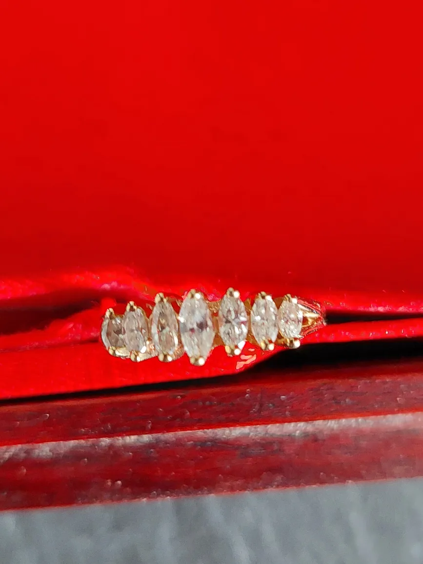 Gold Stairway Ring with Brilliant Cut Marquise Diamonds image indicator(2)